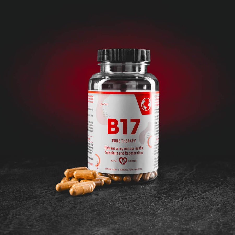 Kratom World B17 Pure Therapy 100 db kapszula – étrend-kiegészítő 5% amygdalinra standardizált sárgabarackmag-kivonattal