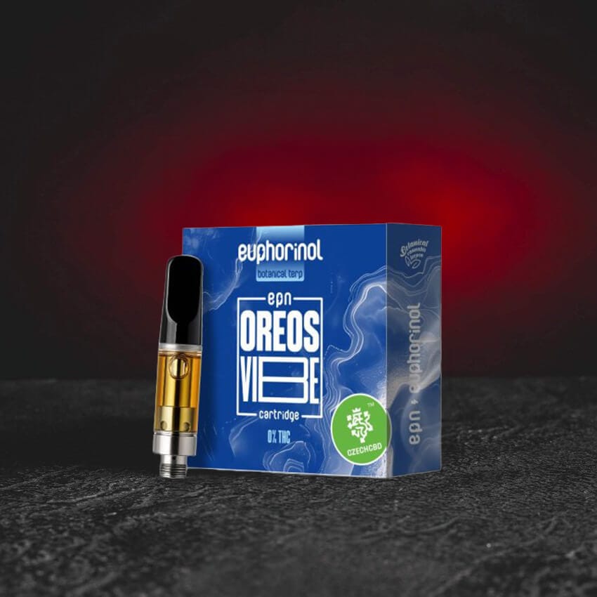 Prémium EPN cartridge 1 ml félszintetikus EPN kannabinoiddal, az Oreos Vibe aromaprofil által inspirálva, amely az édes és karakteres jegyeket ötvözi egy harmonikus, élénkítő élményért, Kratom World termék.