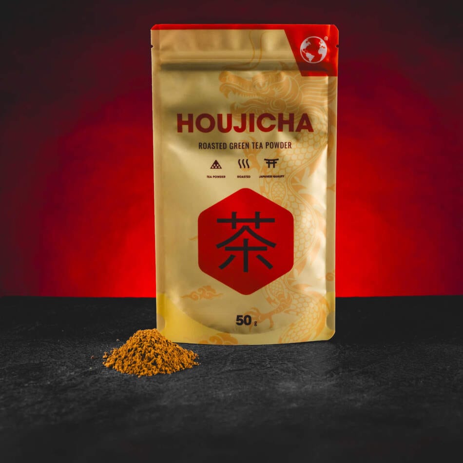 Kratom World Hojicha Powder 50 g – finomra őrölt pörkölt japán zöld tea diós és karamelles ízvilággal