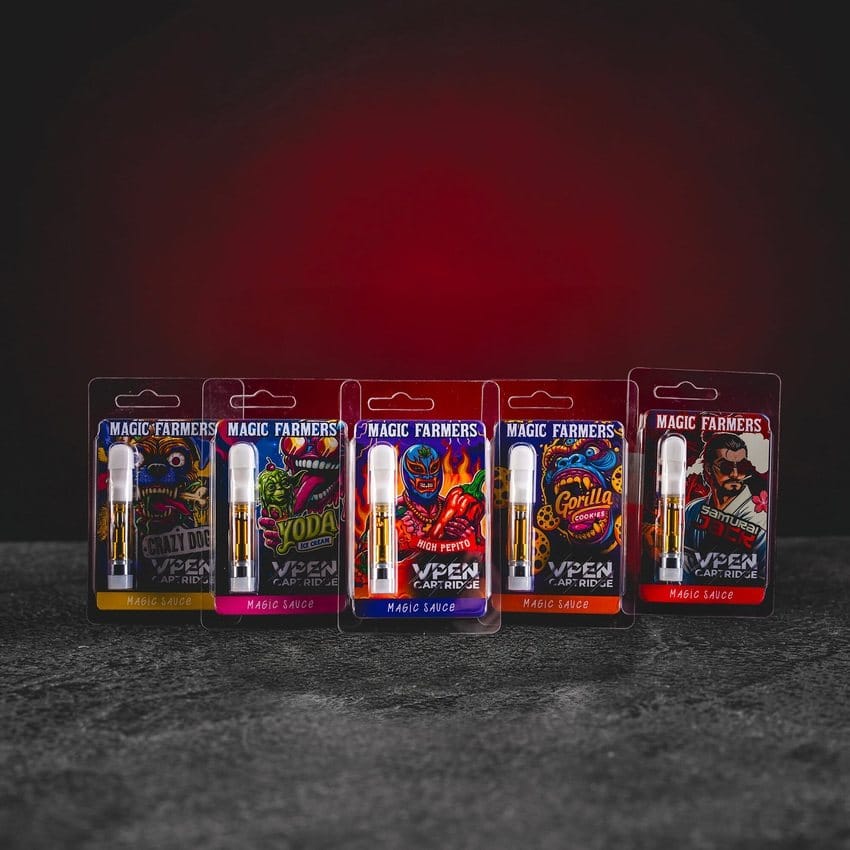 Prémium 1 ml-es vape cartridge szett mind a hat ízváltozatban a karakteres aromák kedvelőinek. magic farmers cartridge set 1ml kratomworld eladás