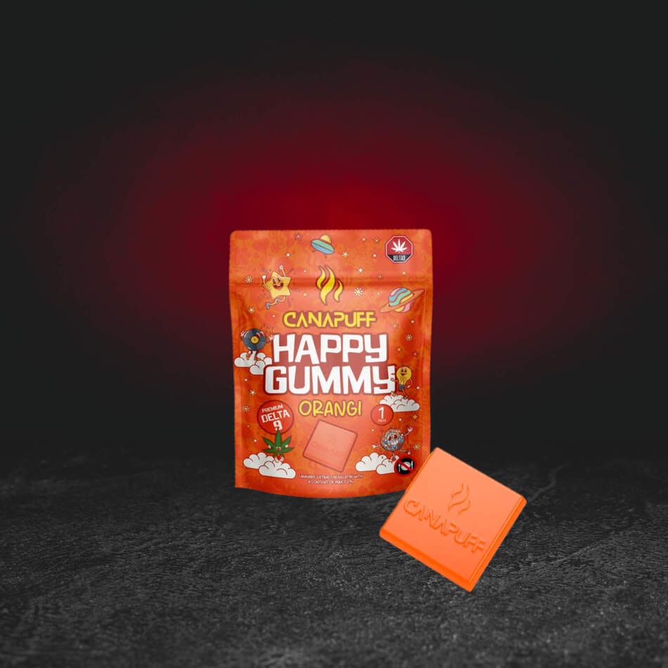 TH Happy Gummy Orangi – prémium kenderzselé narancsízzel és TH kannabinoiddal, eredeti csomagolásban